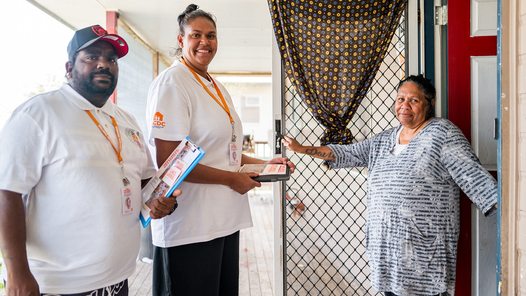 Cherbourg People Connectors with participant at the door