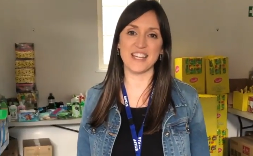 Claire Faulmann working to reduce food insecurity in her community in the height of the COVID pandemic.
