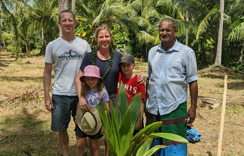 Meeting farmers at Fairtrade, organic certified coconut plantation in Sri Lanka, Jan 2024.