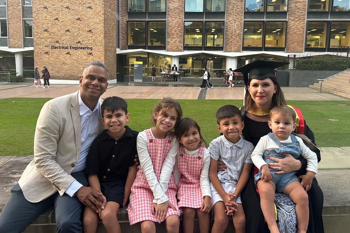Danielle Captain-Webb at her graduation with her family